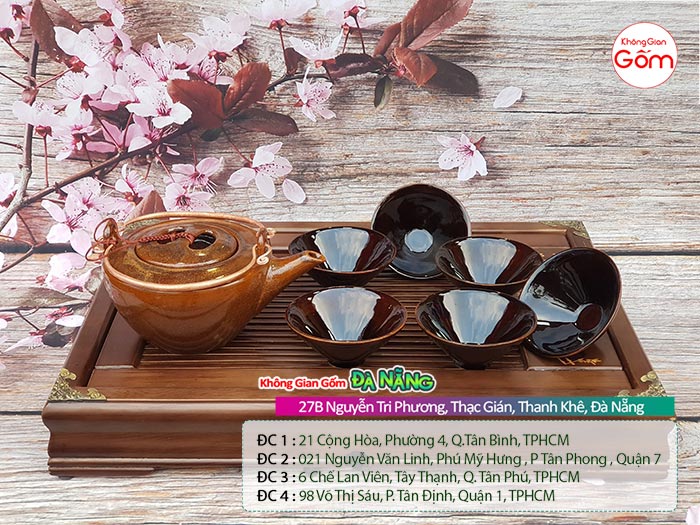 Ấm tích Bát Tràng pha trà gốm sứ quai đồng 1tr5│KGG Bát Tràng