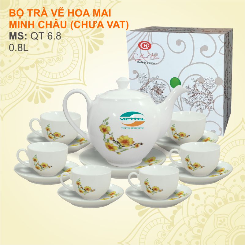 In logo lên ấm trà , ly sứ, cốc sứ, chén dĩa làm quà tặng tại quận Tân Phú