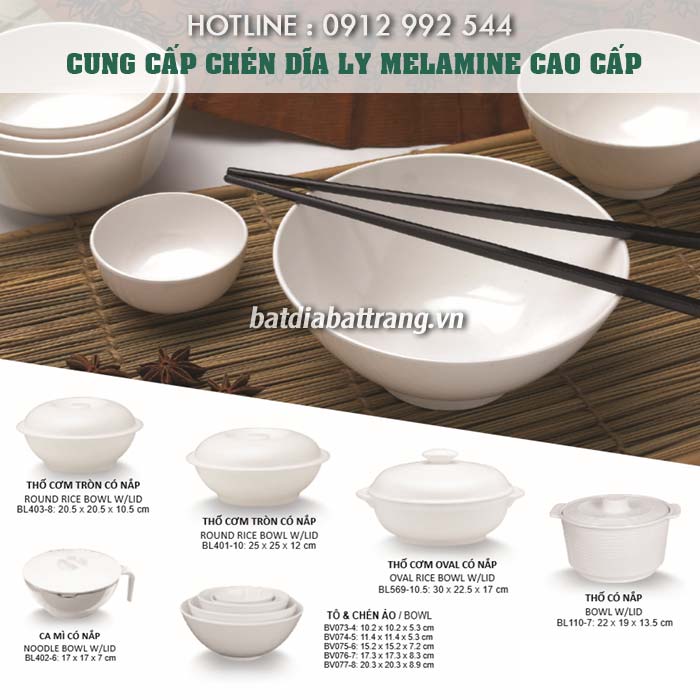 Bát đĩa melamine cao cấp - Cung cấp bát đĩa cho nhà hàng, quán ăn