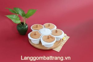 Khay mứt 6 ô nắp gỗ