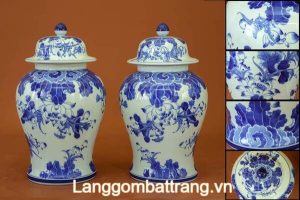 Chóe đựng nước gốm sứ họa tiết hoa sen