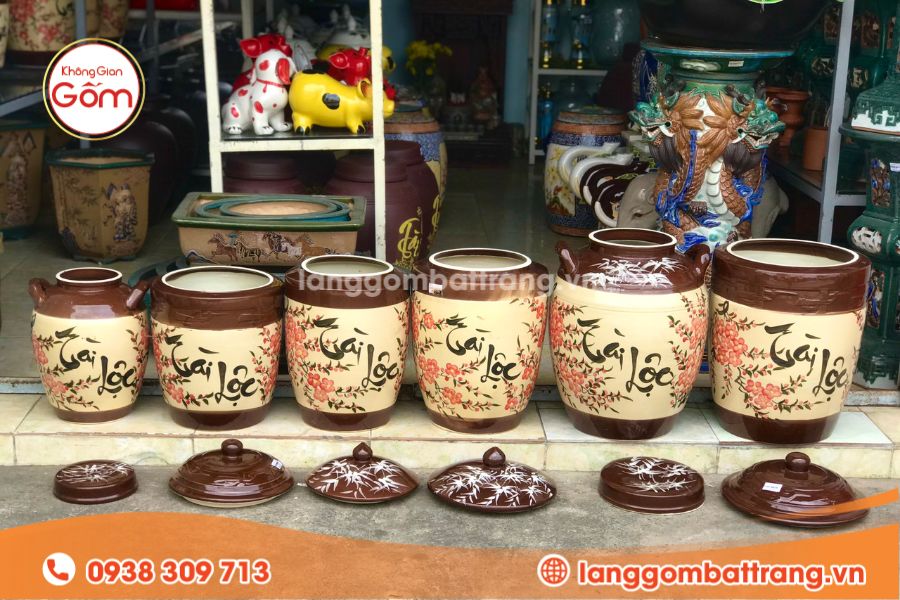 Bình ngâm rượu gốm Bát Tràng