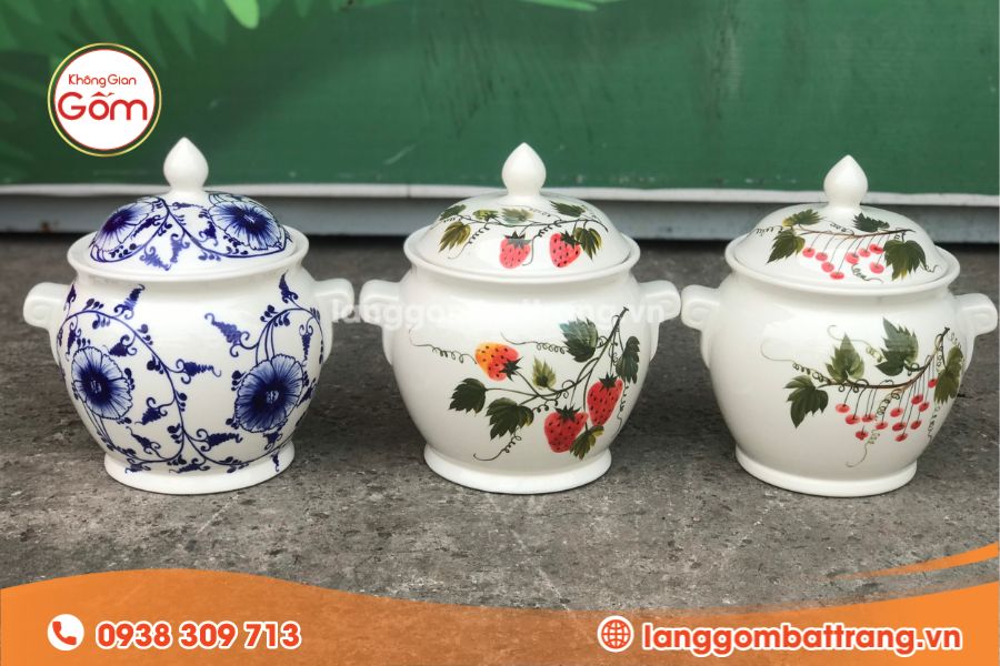Bộ 3 hủ sứ Bát Tràng