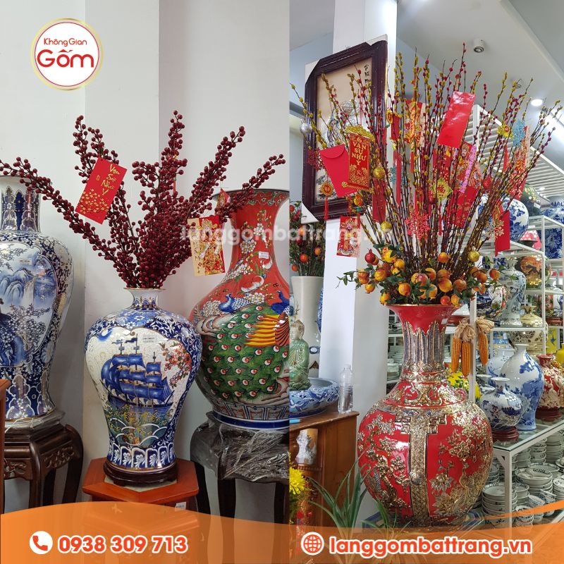 Nụ tầm xuân ngày Tết trong bình hoa