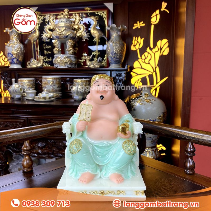 Tượng Ông Địa phỉ thuý đẹp