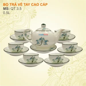Review bộ ấm chén in logo của VNPT - quà tặng khuyến mãi khách hàng vnpt