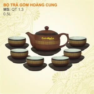 Quà tặng khách hàng cao cấp độc đáo - Bộ ấm chén bát tràng in logo