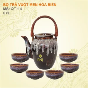 Quà tặng khách hàng cao cấp độc đáo - Bộ ấm chén bát tràng in logo