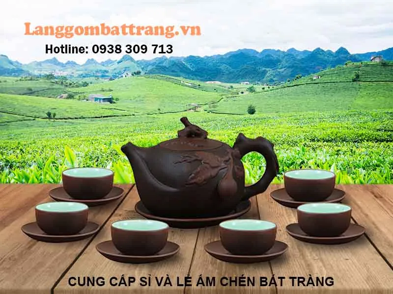 Bộ ấm trà đai trường thọ Bát Tràng