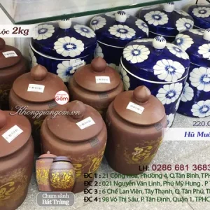 hũ gạo muối gốm sứ tài lộc 2kg