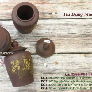 hũ gạo muối gốm sứ tài lộc 2kg