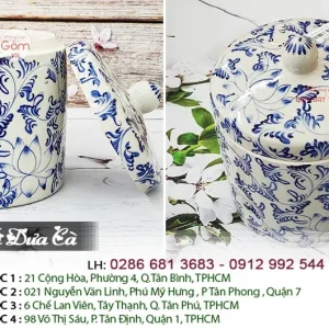 Hũ muối dưa cà gốm sứ 5l Bát Tràng - Hũ sành sứ vẽ hoa