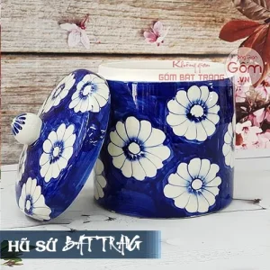 Hũ muối dưa cà gốm sứ Bát Tràng - Hũ sành sứ vẽ hoa