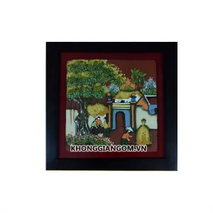 tranh gốm sứ đồng quê tranh gốm sứ ốp tường bát tràng tranh gốm phòng khách tranh gốm treo tường tranh gốm xưa